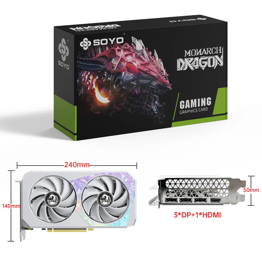 SOYO New Gaming Graphics Cards NVIDIA GeForce RTX 3060 12GB GDDR6 192 Bit Desktop GPU Video Card Computer components