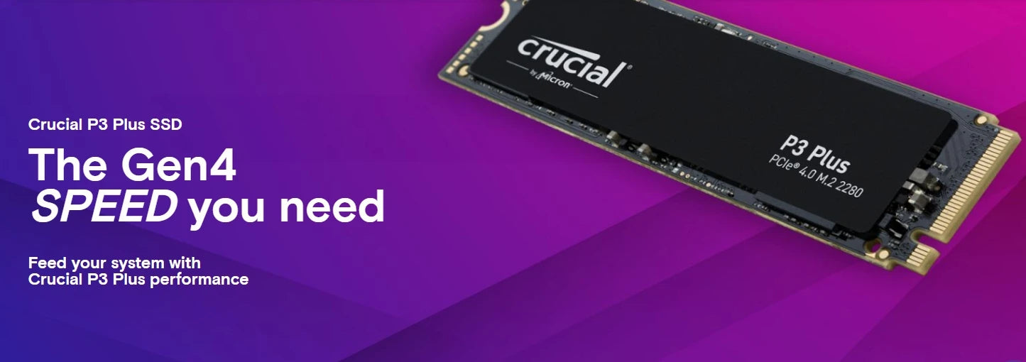 Crucial P3 Plus 1TB 2TB PCIe Gen4 3D NAND NVMe M.2 SSD, Up to 5000MB/s Solid State Drive for Gaming PC and Laptop(OEM Package)