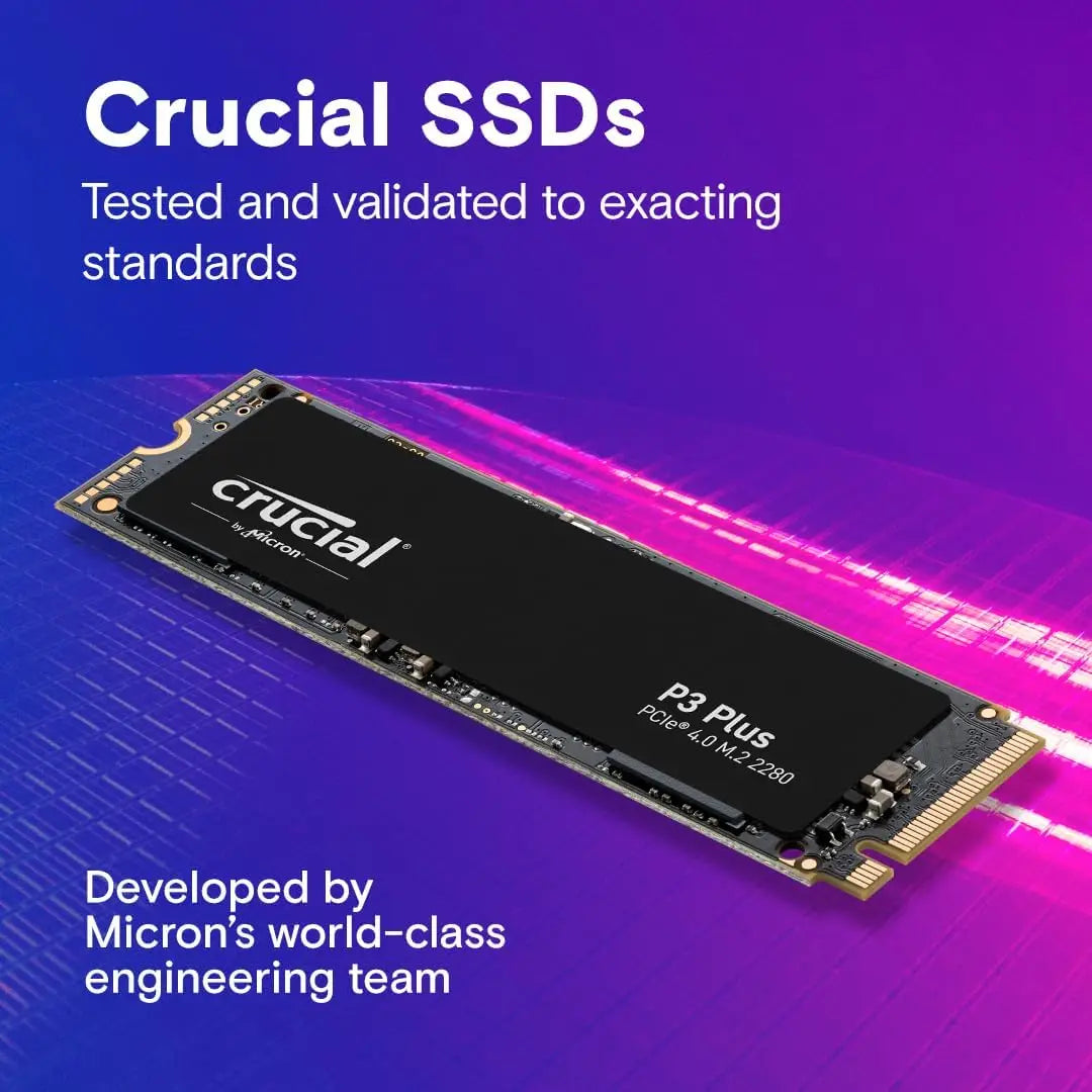 Crucial P3 Plus 1TB 2TB PCIe Gen4 3D NAND NVMe M.2 SSD, Up to 5000MB/s Solid State Drive for Gaming PC and Laptop(OEM Package)
