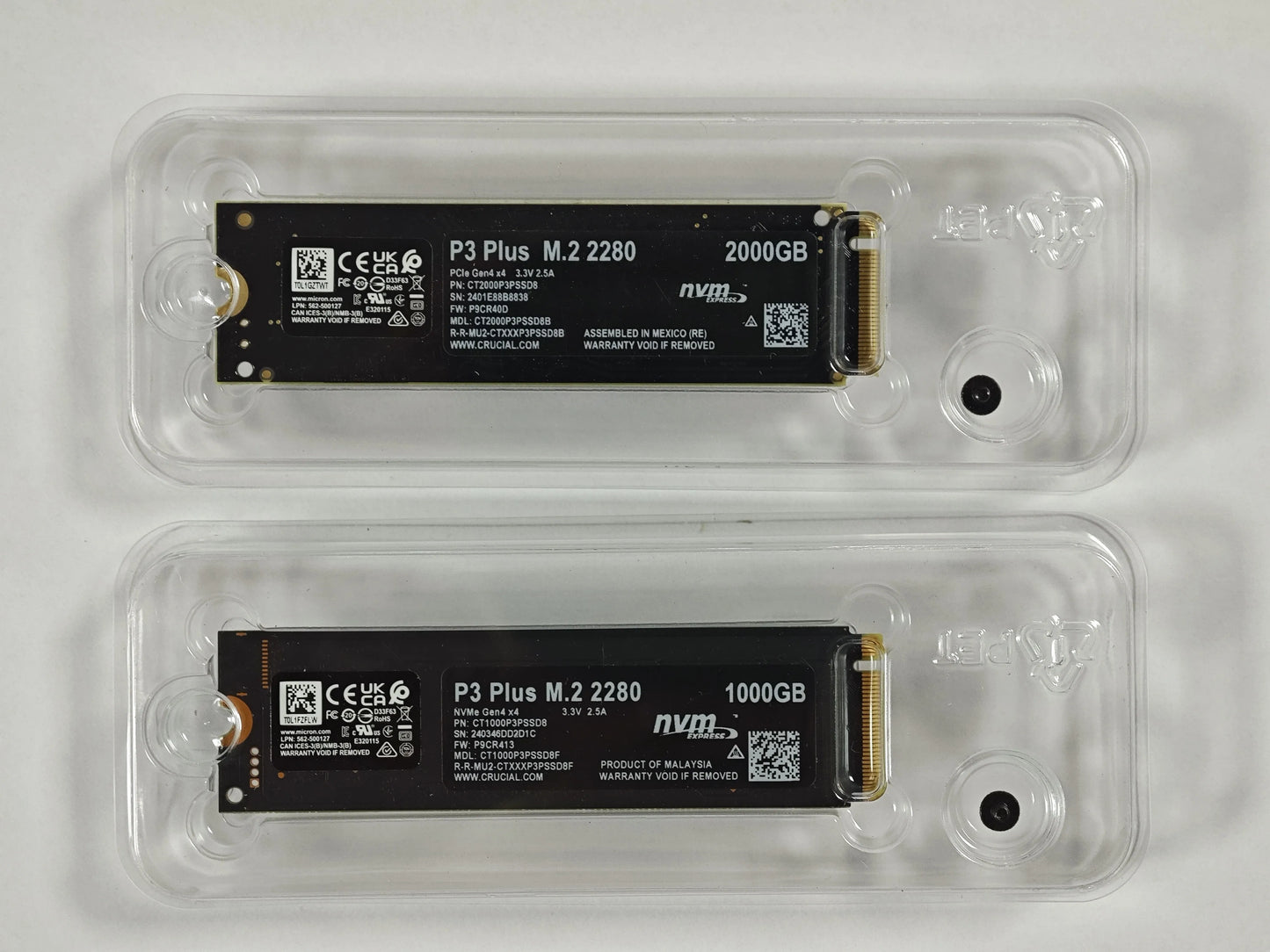 Crucial P3 Plus 1TB 2TB PCIe Gen4 3D NAND NVMe M.2 SSD, Up to 5000MB/s Solid State Drive for Gaming PC and Laptop(OEM Package)