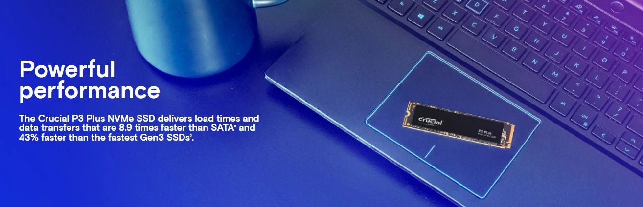 Crucial P3 Plus 1TB 2TB PCIe Gen4 3D NAND NVMe M.2 SSD, Up to 5000MB/s Solid State Drive for Gaming PC and Laptop(OEM Package)