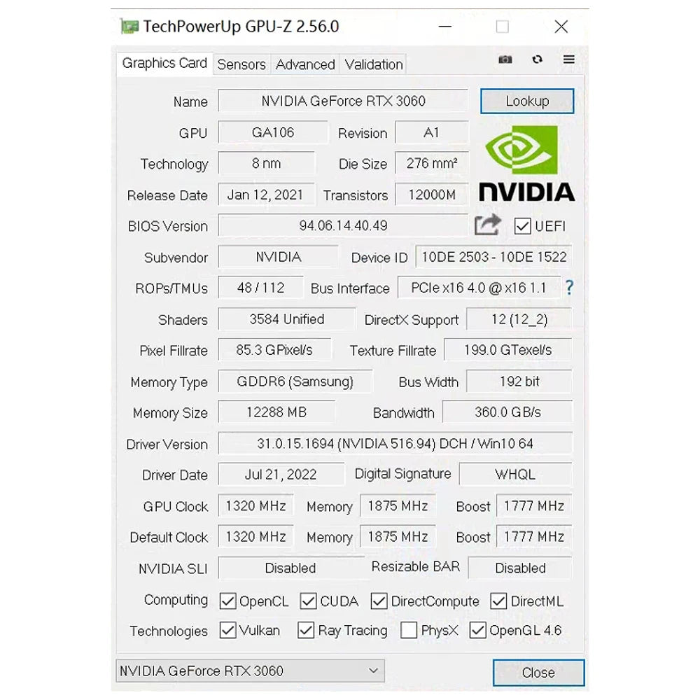 SOYO New Gaming Graphics Cards NVIDIA GeForce RTX 3060 12GB GDDR6 192 Bit Desktop GPU Video Card Computer components
