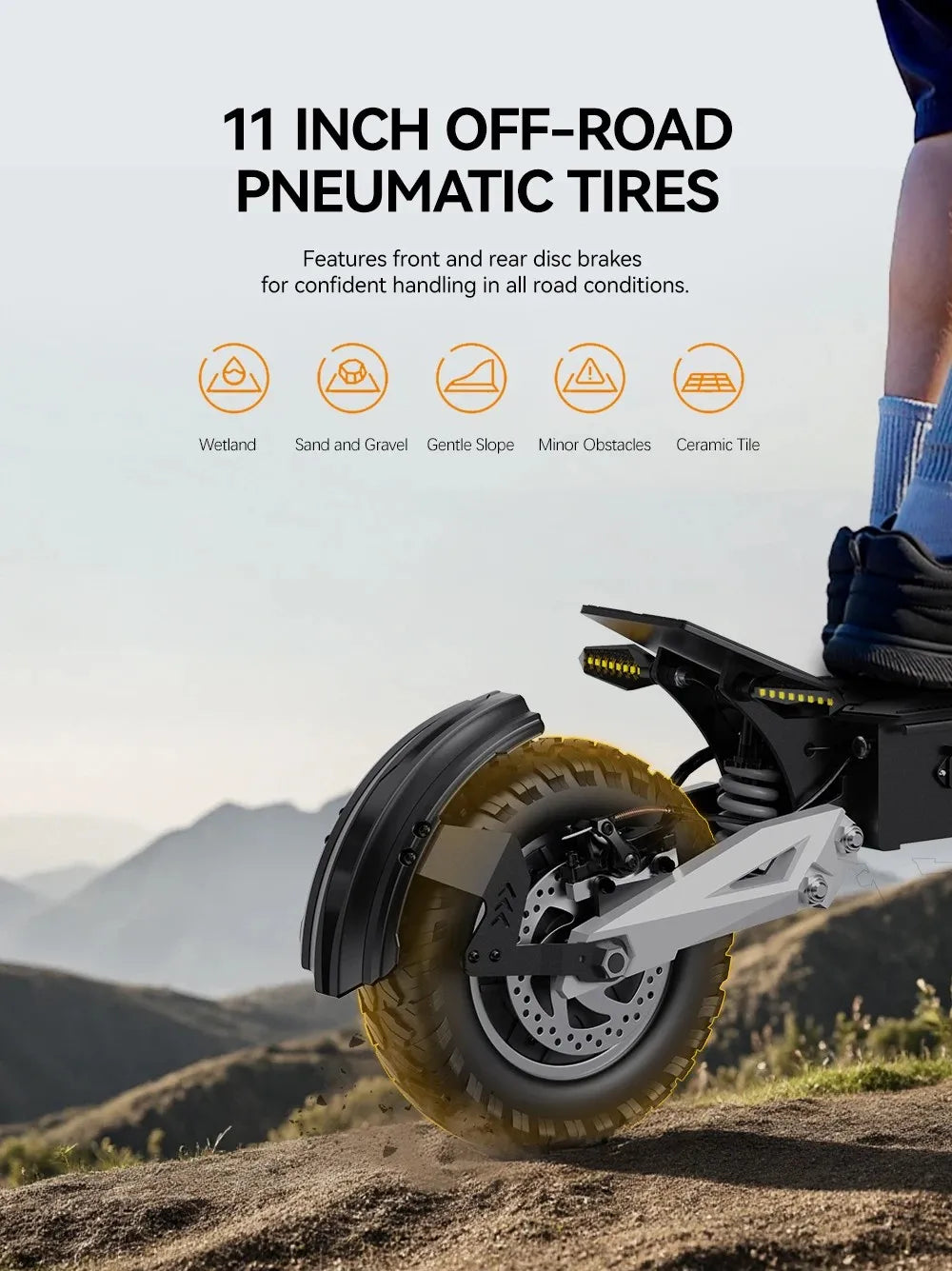 OOTD Adult E-Scooter T10 900W Power 48V13.5Ah LED Display Electric Scooter 11-inch Off-Road Vacuum Tire Foldable EScooters