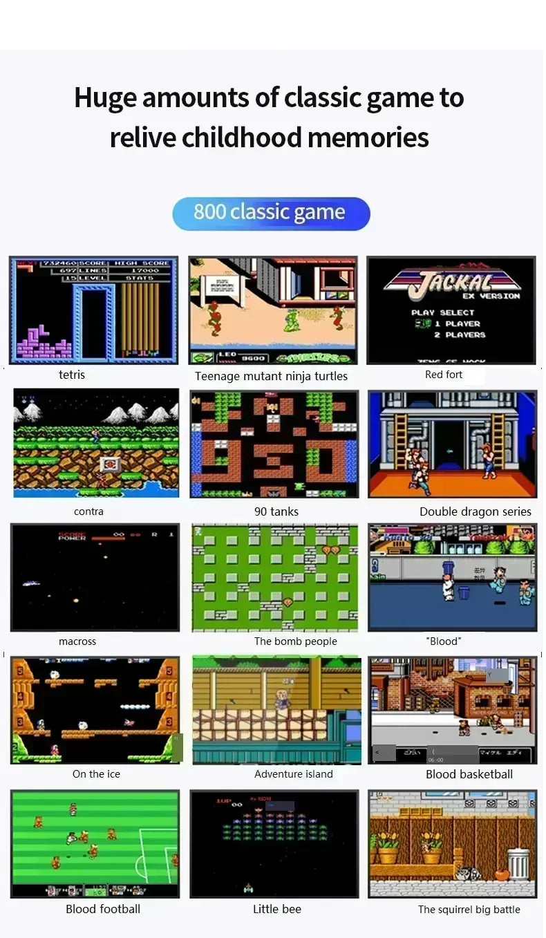 NGNG Portable Game Console with 500 Classic Retro Games 8 Bit 3.0-Inch Color Screen Perfect Birthday Gift for Kids