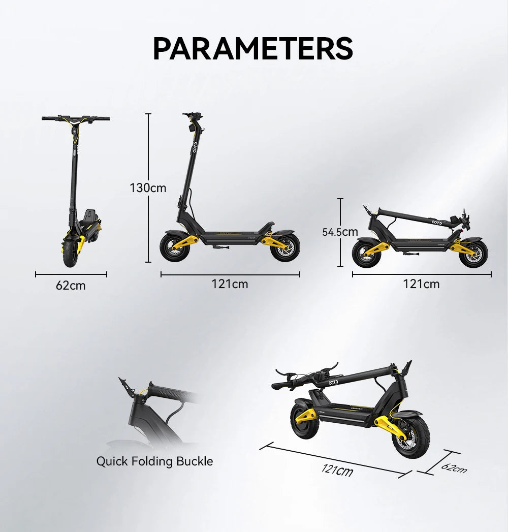 OOTD S10 E-Scooter 1400W Brand Motor 48V20AH Battery City Off-Road Electric Scooter Adult 10-inch Road Tires Foldable EScooters