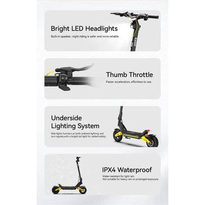 OOTD S10 E-Scooter 1400W Brand Motor 48V20AH Battery City Off-Road Electric Scooter Adult 10-inch Road Tires Foldable EScooters