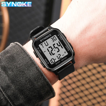 SYNOKE Outdoor Military Digital Watch New For Men Fashion Retro Men Watch Sports Waterproof Men Watch Multifunctional Luminous