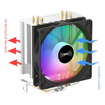 TEUCER CPU Cooler 4 Heat Pipes PC Radiator Cooling 3PIN PWM Silent Rgb Fan For Intel 1700 1150 1155 1156 1366 AM2/AM3/AM4 AMD