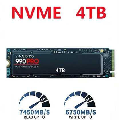 2025 SSD 990 PRO M2 NVMe 2TB 4TB Hard Drive High Performance for PC PS5 Laptop