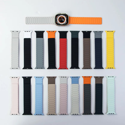 Silicone Magnetic Band for Apple Watch Strap Ultra 3 2 49mm 46mm 45mm 44mm 42mm 40 41mm Bracelet IWatch Series 11 10 9 8 7 6 SE