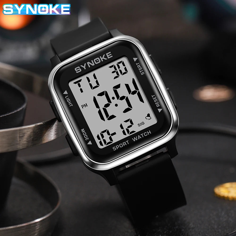 SYNOKE Outdoor Military Digital Watch New For Men Fashion Retro Men Watch Sports Waterproof Men Watch Multifunctional Luminous