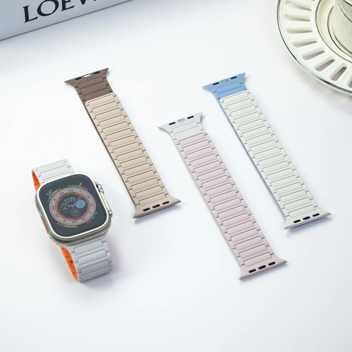 Silicone Magnetic Band for Apple Watch Strap Ultra 3 2 49mm 46mm 45mm 44mm 42mm 40 41mm Bracelet IWatch Series 11 10 9 8 7 6 SE