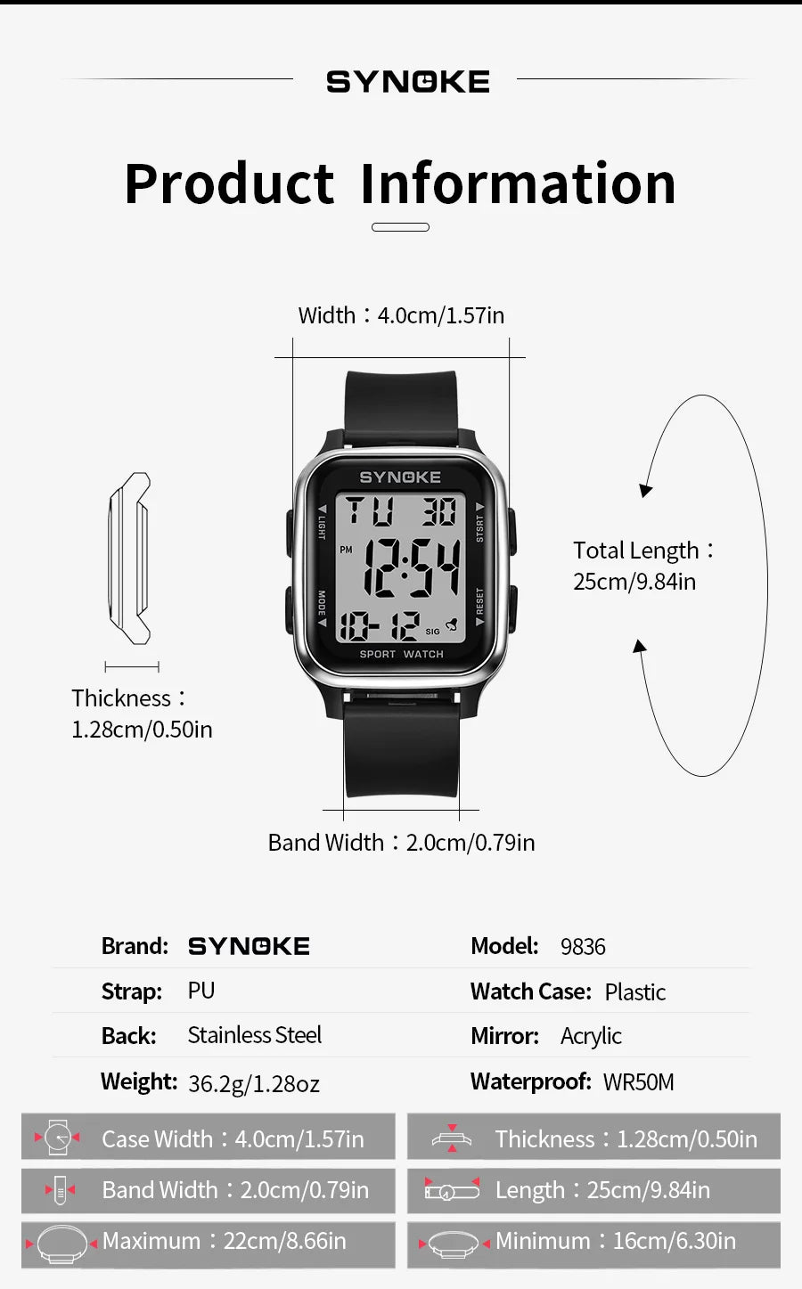 SYNOKE Outdoor Military Digital Watch New For Men Fashion Retro Men Watch Sports Waterproof Men Watch Multifunctional Luminous