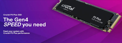 Crucial P3 Plus 1TB 2TB PCIe Gen4 3D NAND NVMe M.2 SSD, Up to 5000MB/s Solid State Drive for Gaming PC and Laptop(OEM Package)