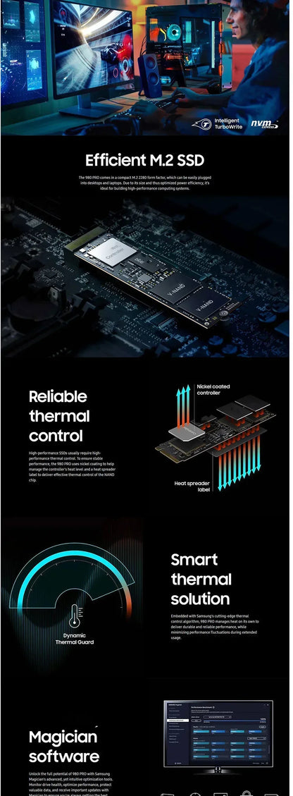 2025 SSD 990 PRO M2 NVMe 2TB 4TB Hard Drive High Performance for PC PS5 Laptop