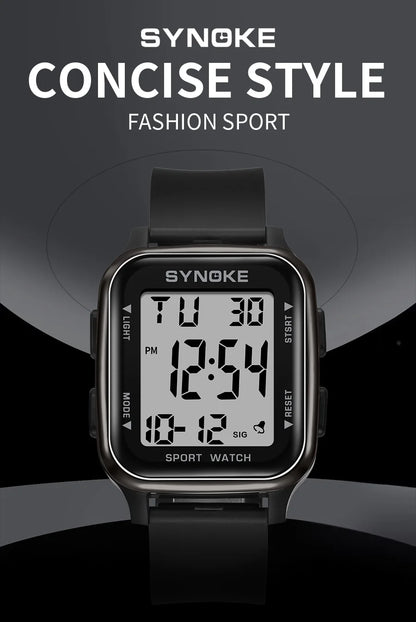 SYNOKE Outdoor Military Digital Watch New For Men Fashion Retro Men Watch Sports Waterproof Men Watch Multifunctional Luminous
