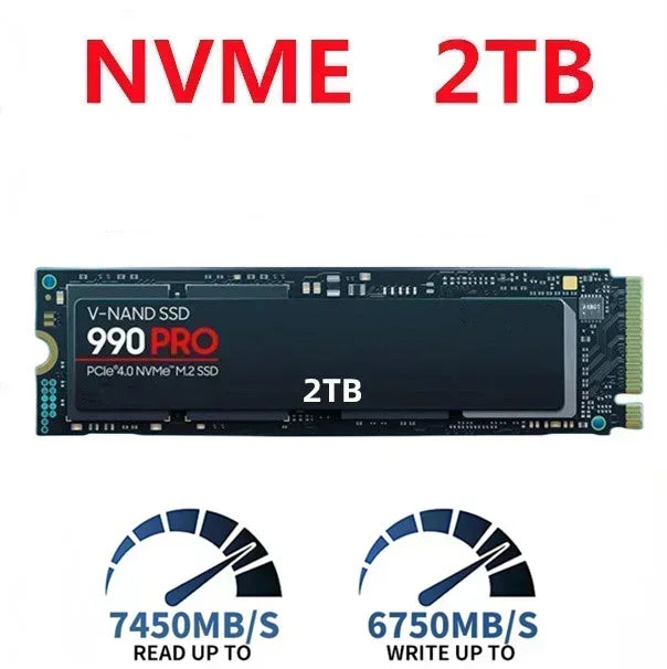 2025 SSD 990 PRO M2 NVMe 2TB 4TB Hard Drive High Performance for PC PS5 Laptop