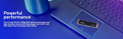 Crucial P3 Plus 1TB 2TB PCIe Gen4 3D NAND NVMe M.2 SSD, Up to 5000MB/s Solid State Drive for Gaming PC and Laptop(OEM Package)