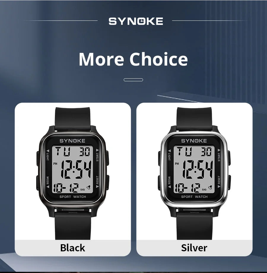SYNOKE Outdoor Military Digital Watch New For Men Fashion Retro Men Watch Sports Waterproof Men Watch Multifunctional Luminous