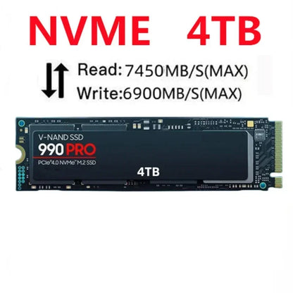 2025 SSD 990 PRO M2 NVMe 2TB 4TB Hard Drive High Performance for PC PS5 Laptop