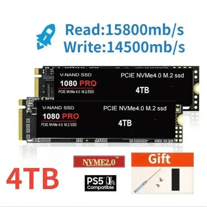 1080Pro SSD NVMe PCIe M2 1TB 2TB 4TB for PS5 High Speed Gaming Storage 2280
